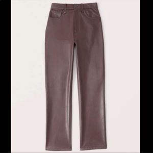 Abercrombie & Fitch Vegan Leather 90s Straight Pants